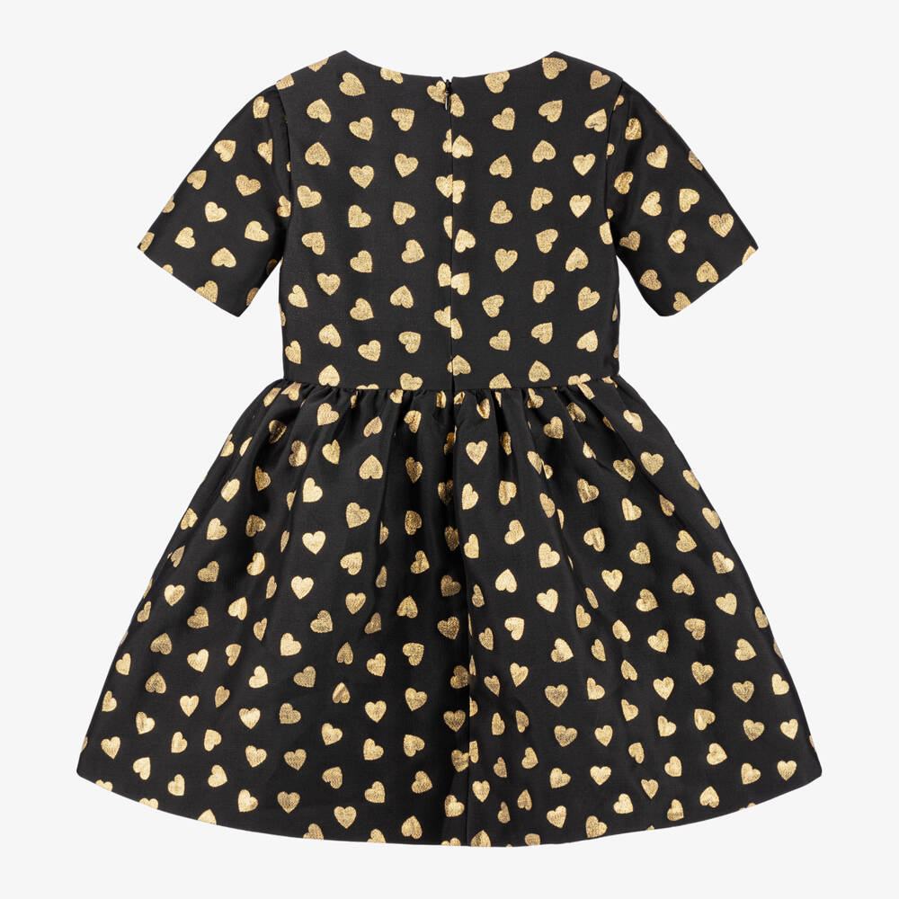 Moschino Kid-Teen-Girls Black Jacquard Heart Dress | Childrensalon Outlet