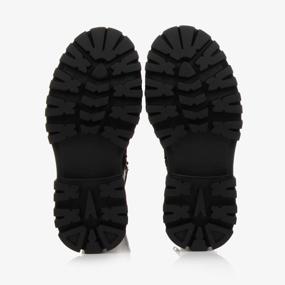 موسكينو Kid-Teen-بوت جلد لون أسود للبنات | Childrensalon Outlet