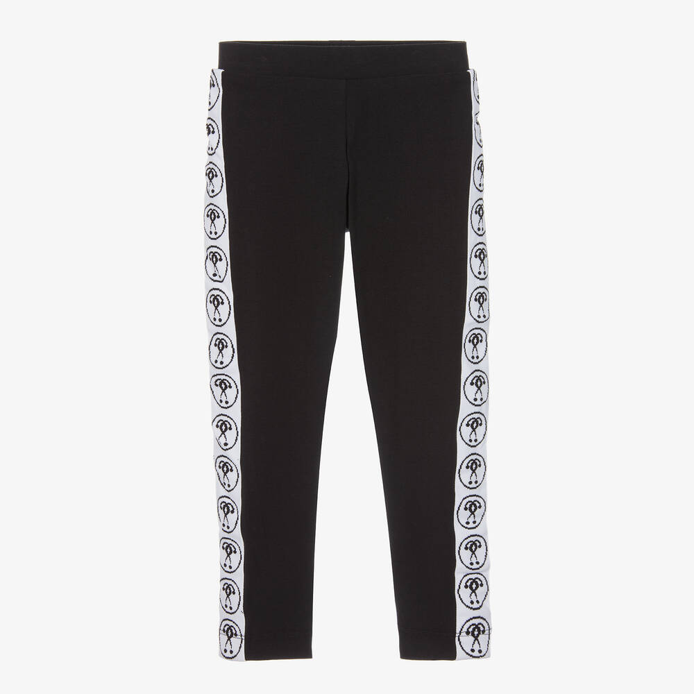 Moschino Kid-Teen - Girls Black Logo Cotton Leggings | Childrensalon