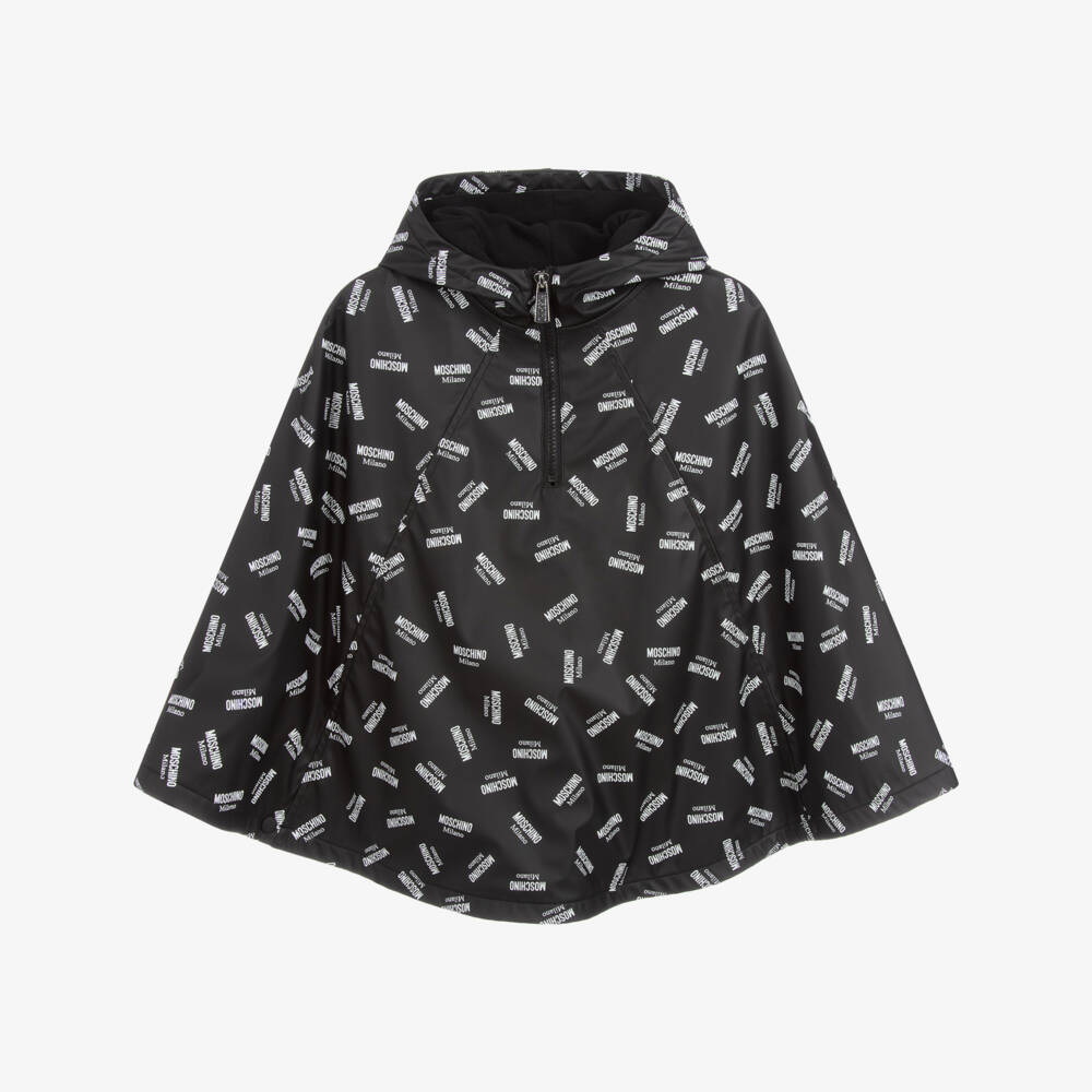 Moschino Kid-Teen-Girls Black Logo Rain Cape | Childrensalon Outlet