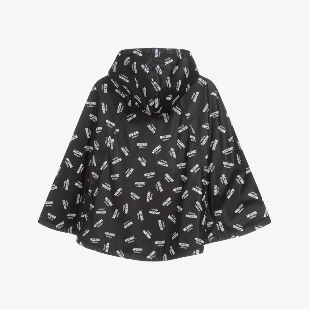 Moschino Kid-Teen-Girls Black Logo Rain Cape | Childrensalon Outlet