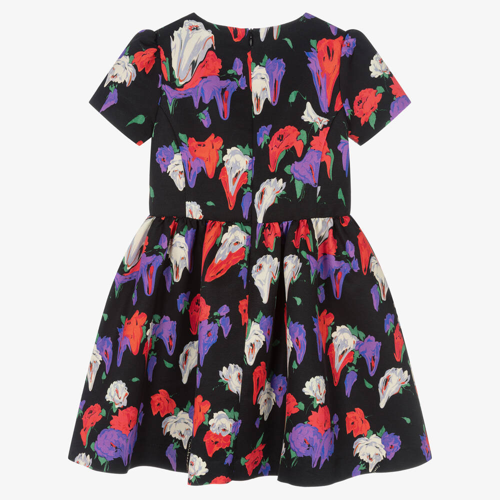 Moschino Kid-Teen-Girls Black Melted Roses Dress | Childrensalon Outlet