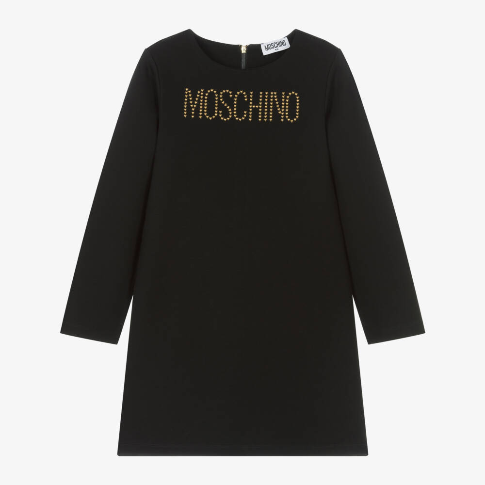 Moschino Кид-Тин-Girls Black Milano Jersey Dress | Childrensalon Outlet