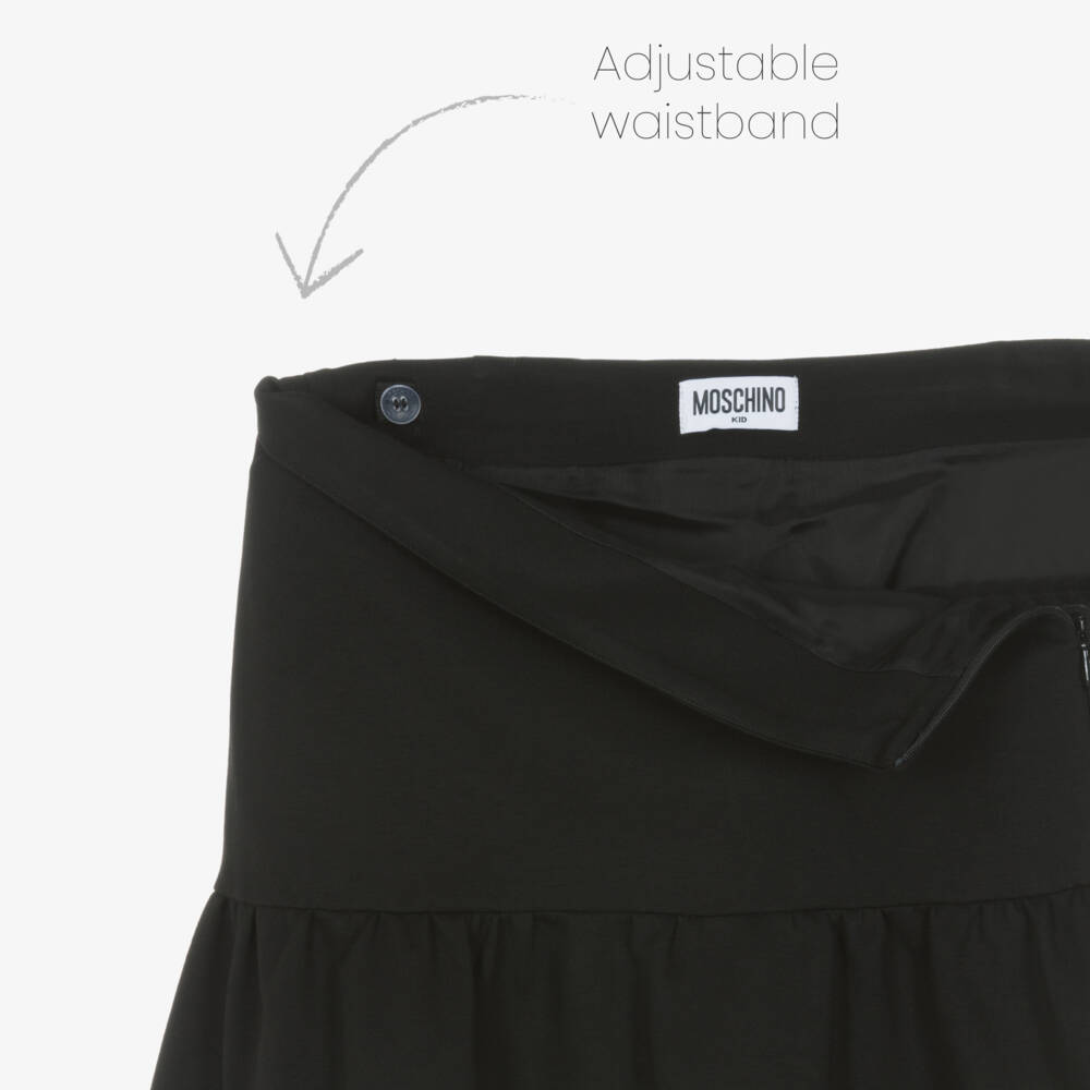 Moschino-تنورة جيرسي سوداء للبنات بتصميم دمية دب | Childrensalon Outlet