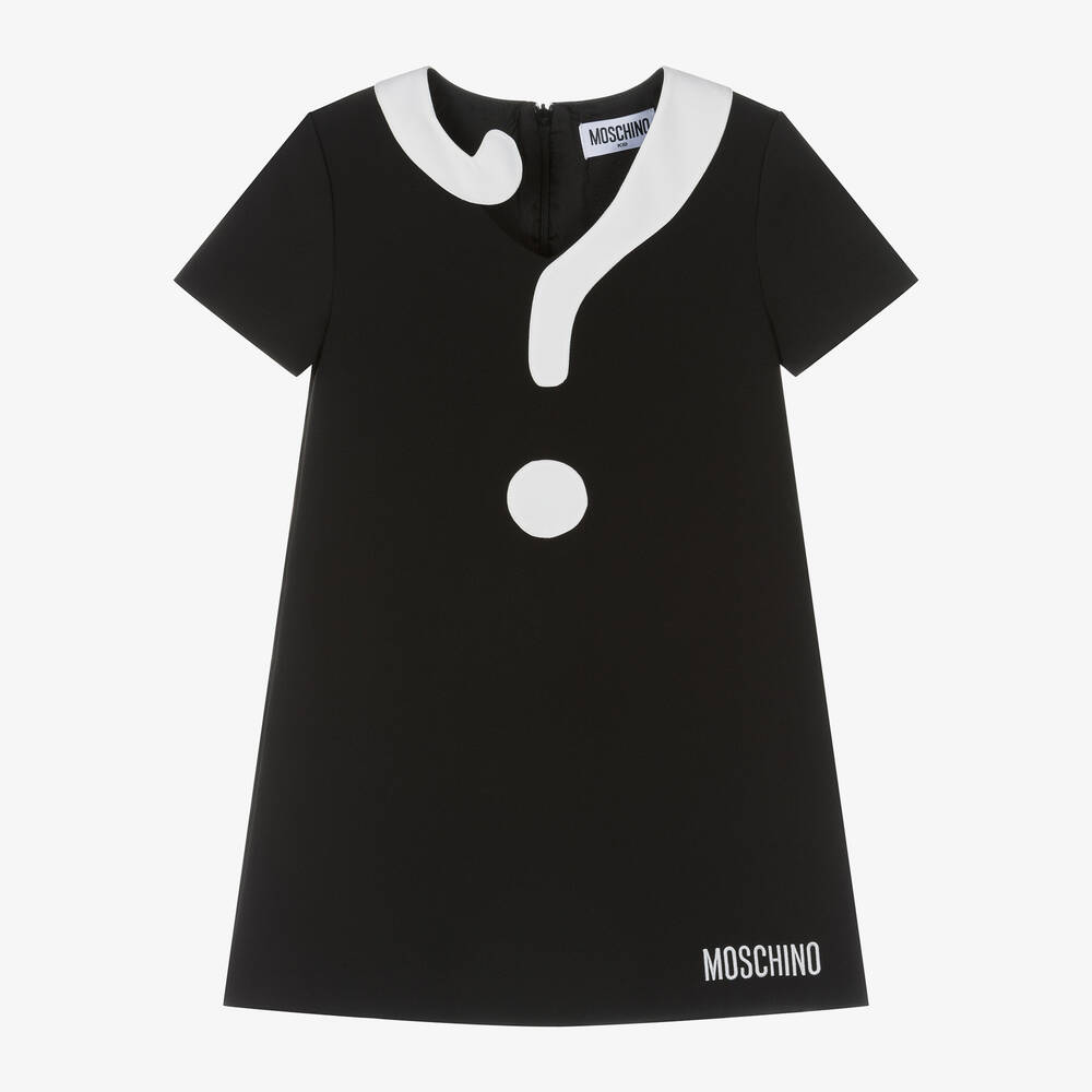 Girls Black Question Mark Dress