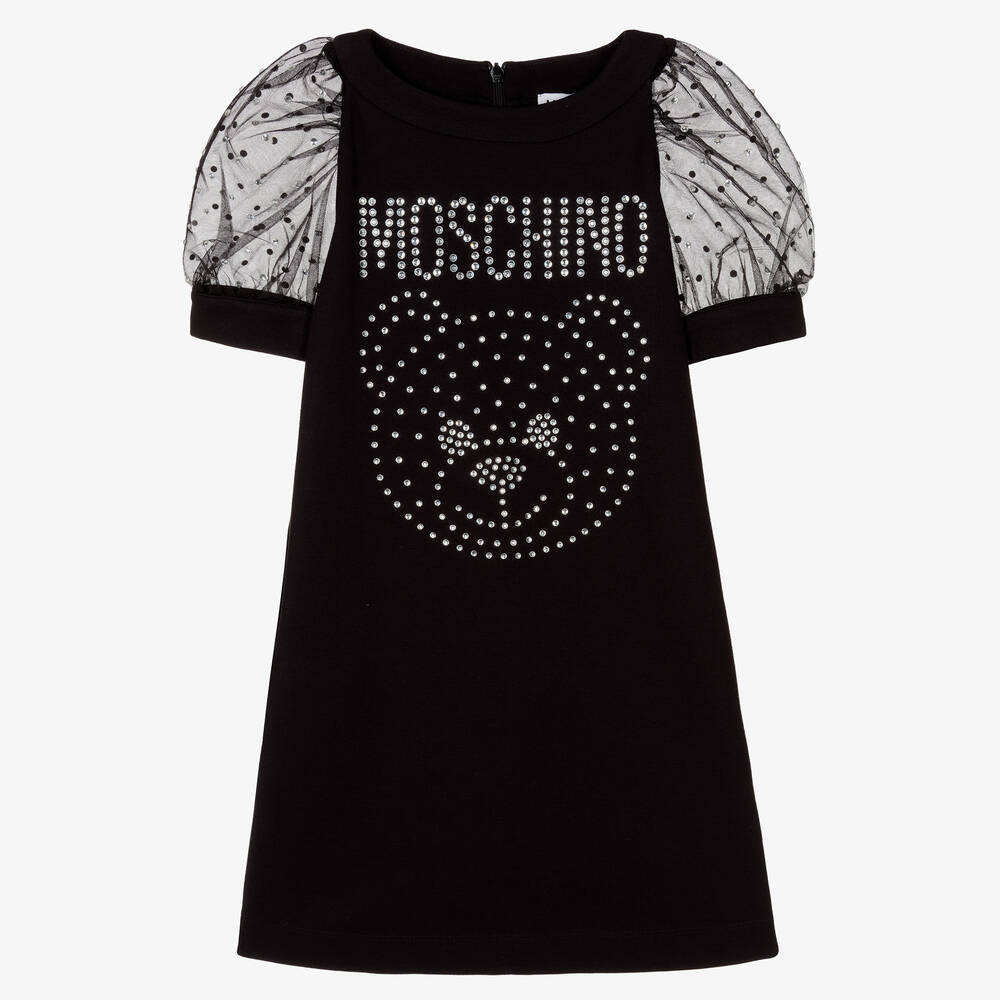 Moschino KidTeen Girls Black Rhinestone Dress Childrensalon Outlet