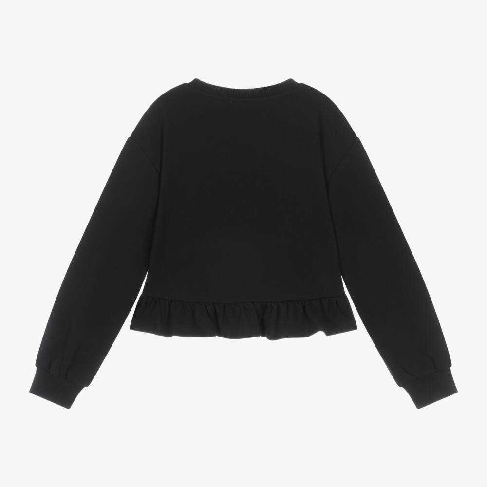 موسكينو Kid-Teen- سويتشيرت بشعار الدب تيدي قطن لون أسود للبنات | Childrensalon Outlet