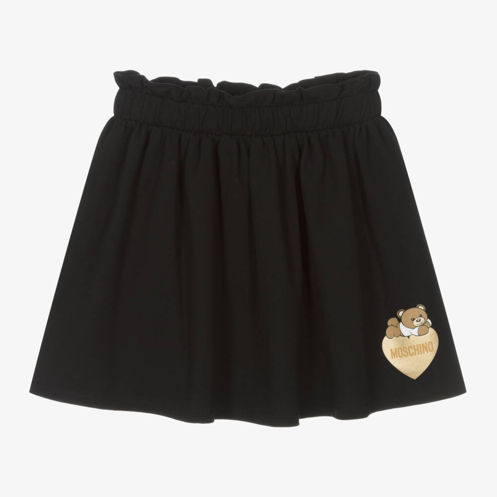 Moschino Kid-Teen-Girls Black Teddy Heart Skirt | Childrensalon Outlet