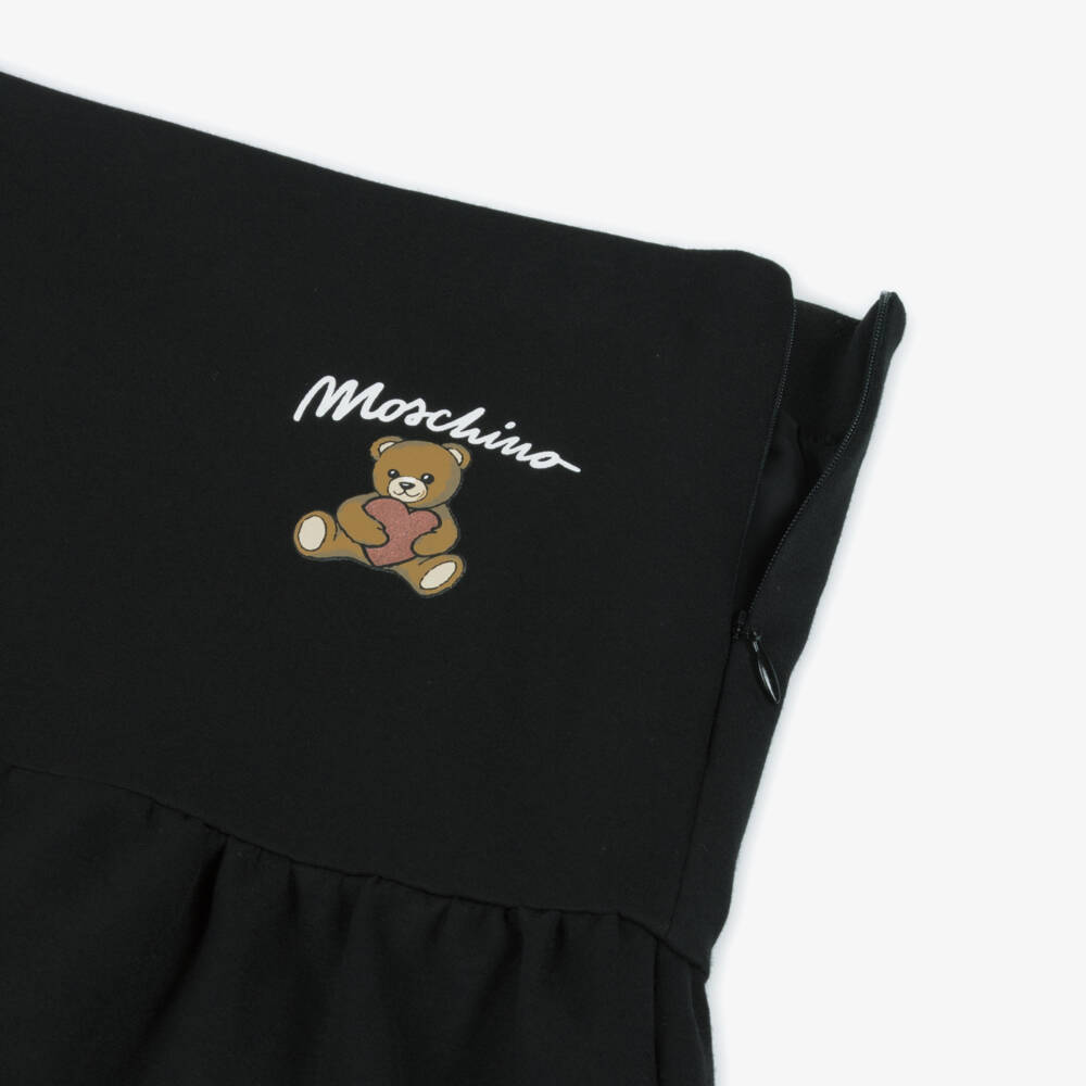 Moschino-تنورة جيرسي سوداء للبنات بتصميم دمية دب | Childrensalon Outlet