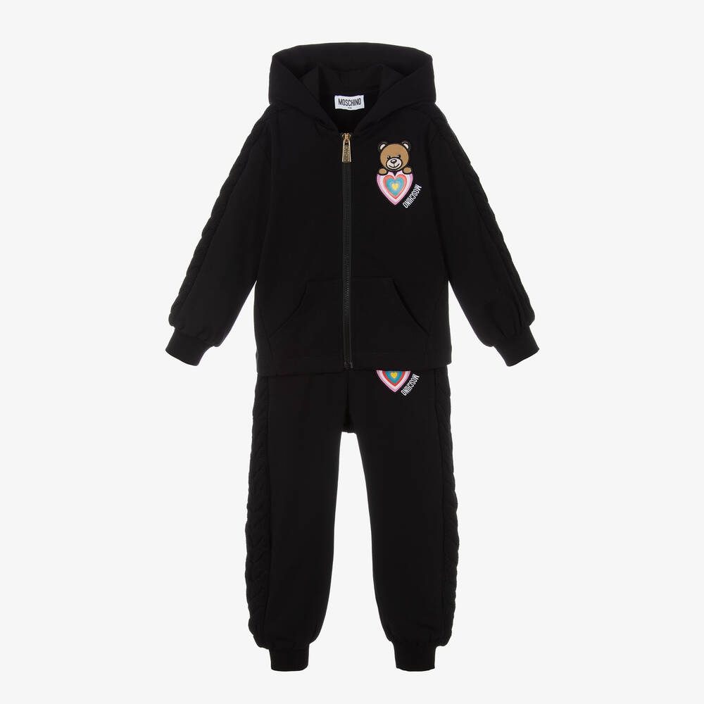 Moschino Kid-Teen - Girls Black Teddy Tracksuit | Childrensalon