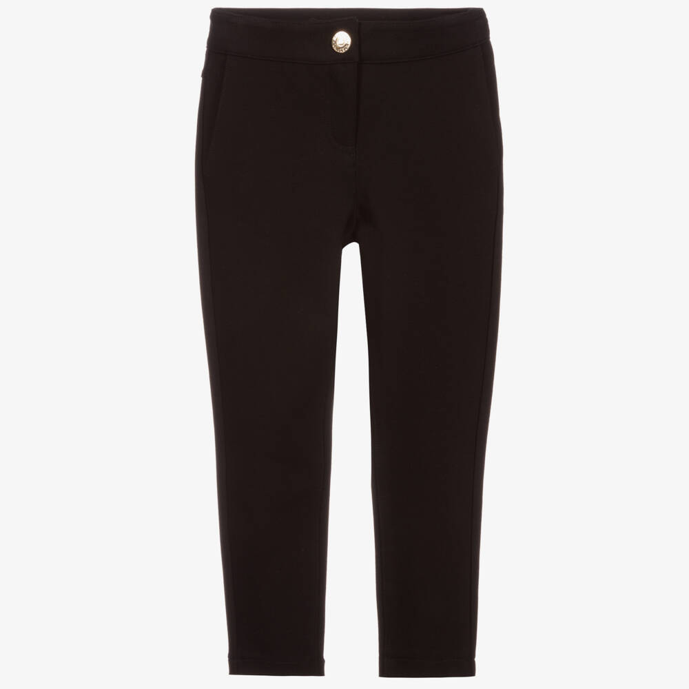 Moschino Kid-Teen-Girls Black Viscose Trousers | Childrensalon Outlet