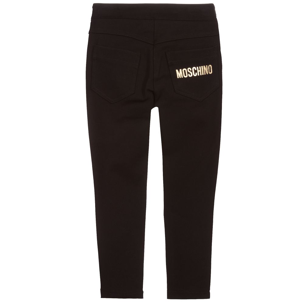 Moschino Girls Black Viscose Trousers