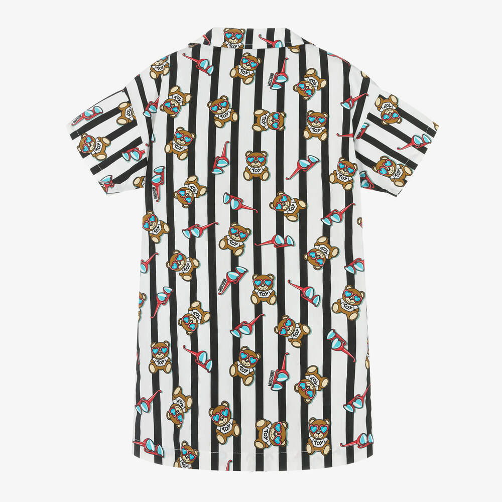 Moschino Kid-Teen-Girls Black & White Stripe Bear Dress | Childrensalon Outlet