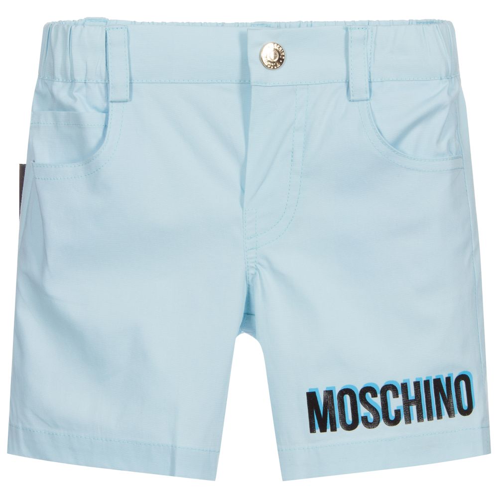 Moschino Baby - Girls Blue Cotton Shorts | Childrensalon