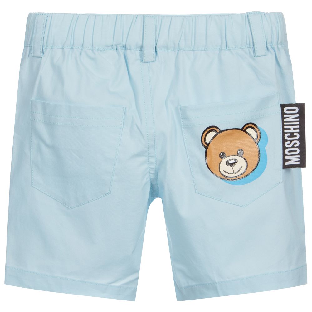 Moschino Baby Girls Blue Cotton Shorts Childrensalon Outlet