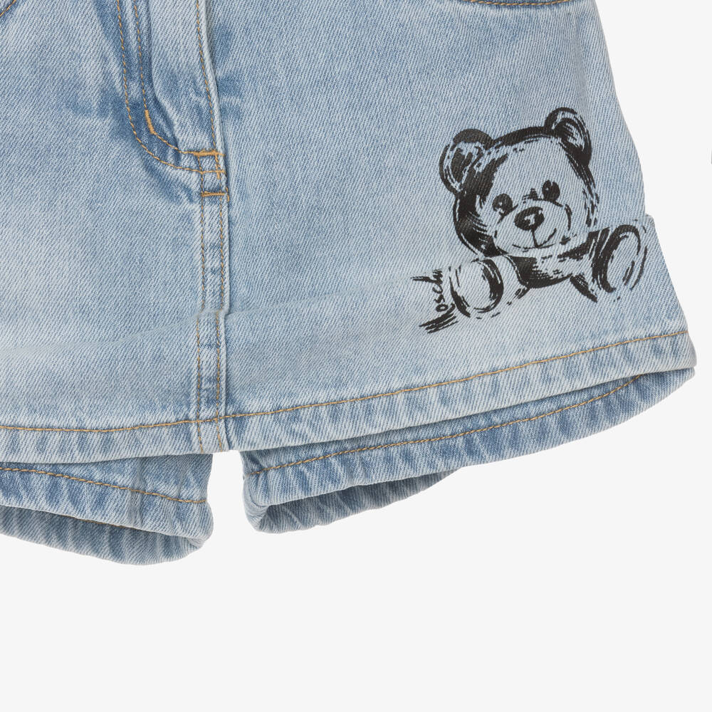 Moschino Кид-Тин-Girls Blue Denim Teddy Bear Skort | Childrensalon Outlet