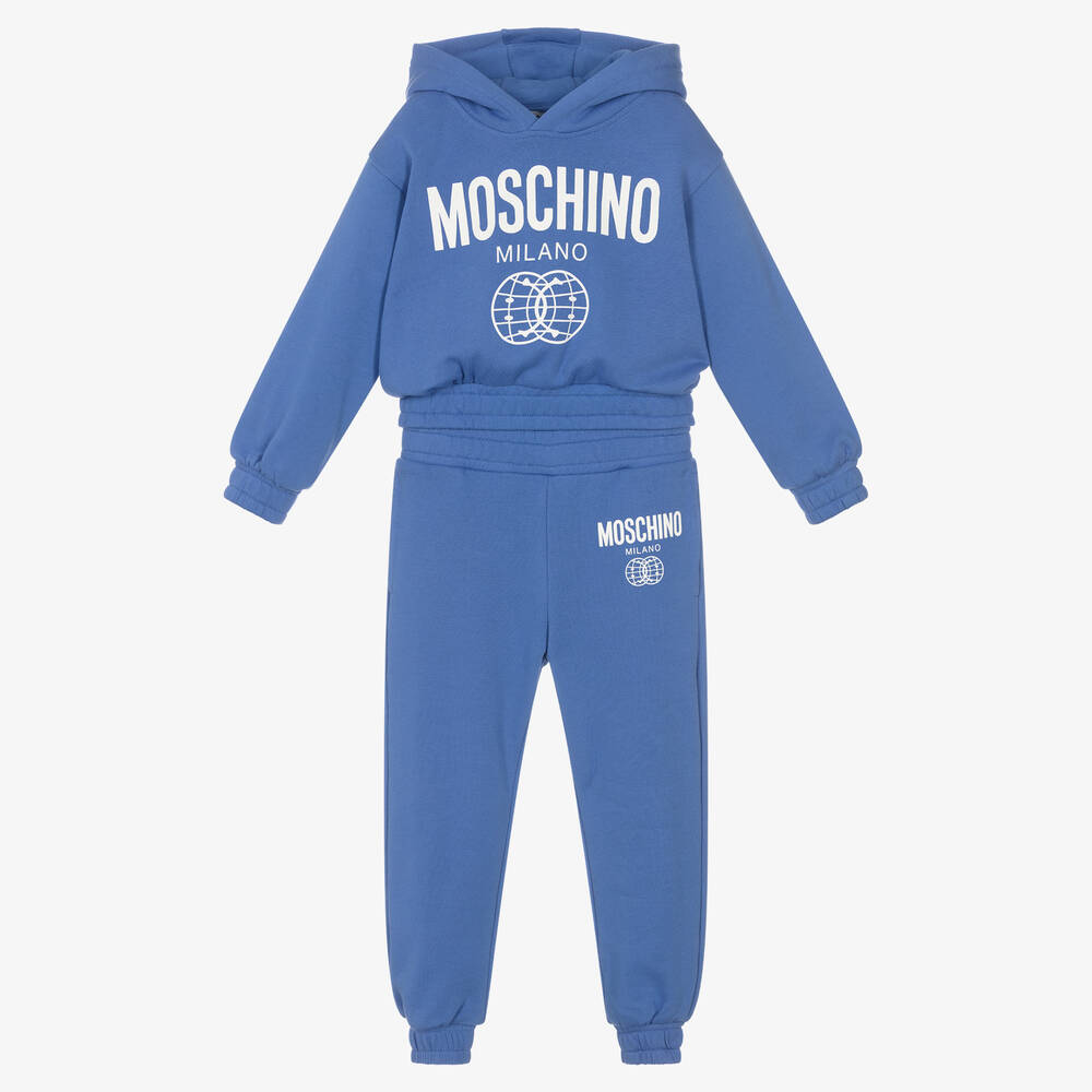 Moschino Kid-Teen - تراكسوت قطن لون أزرق للبنات  | Childrensalon