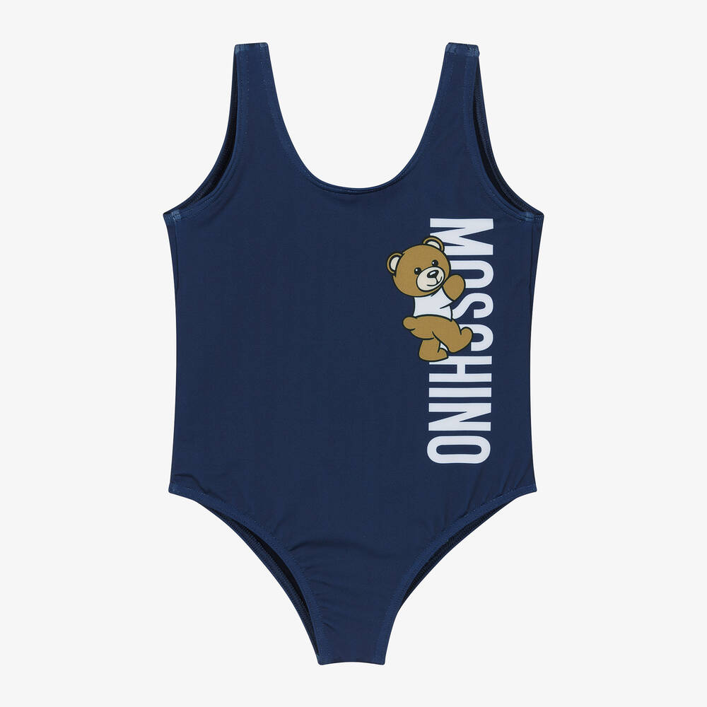 Moschino Kid-Teen-Girls Blue Teddy Bear Swimsuit | Childrensalon Outlet