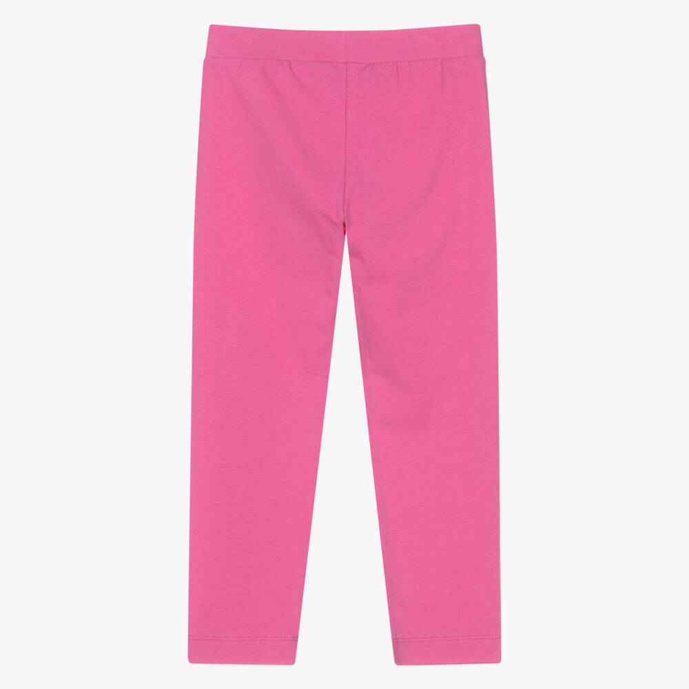 Moschino-Girls Blush Cotton Stretch Leggings | Childrensalon Outlet