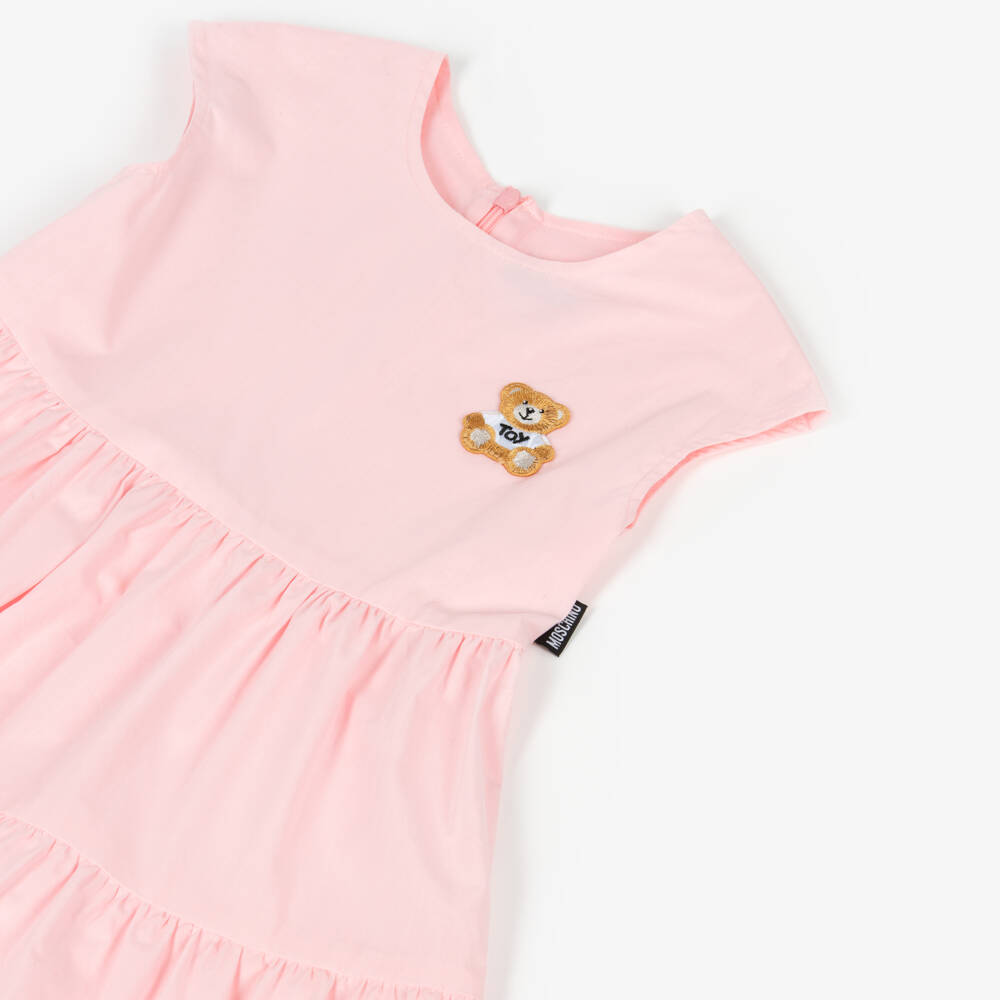 Moschino-Girls Blush Layered Cotton Dress | Childrensalon Outlet