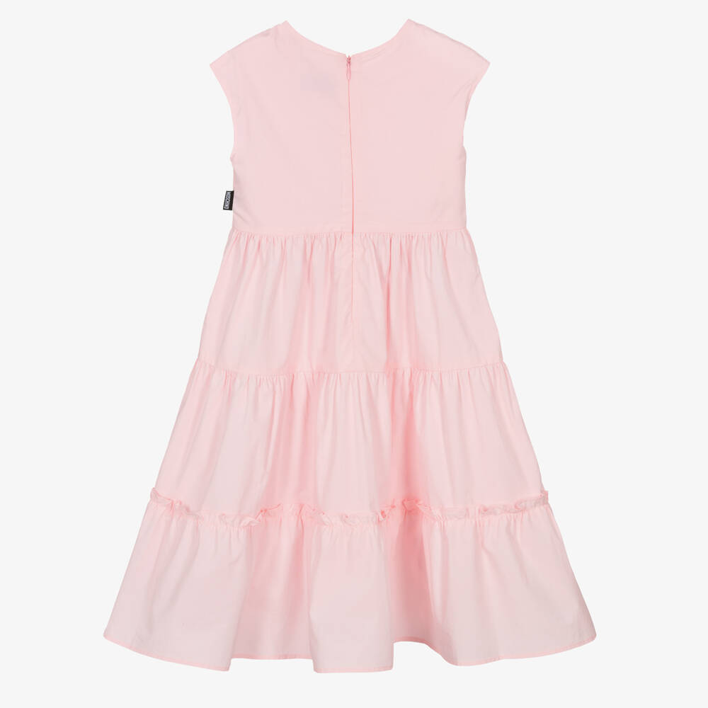 Moschino-Girls Blush Layered Cotton Dress | Childrensalon Outlet
