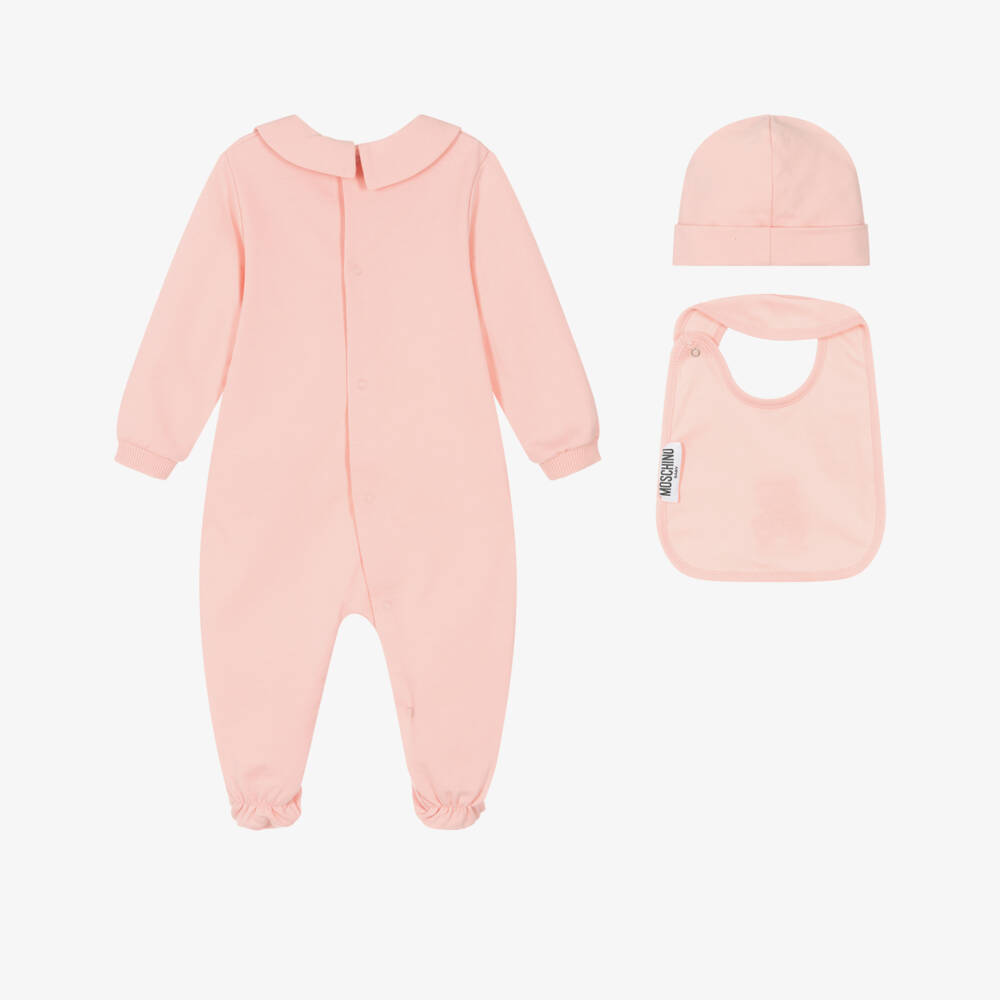 Moschino-Girls' Blush Teddy Babygrow Ensemble | Childrensalon Outlet