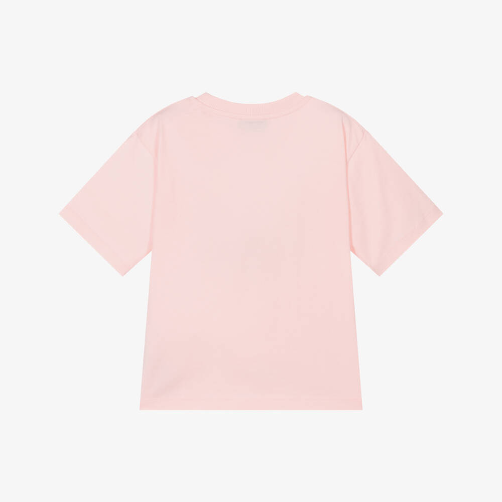 Moschino-Girls Blush Teddy Bear Tee | Childrensalon Outlet