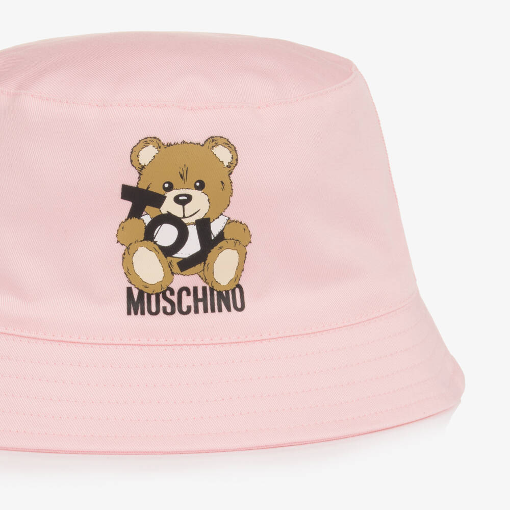 Moschino-Girls' Blush Teddy Gabardine Sun Hat | Childrensalon Outlet
