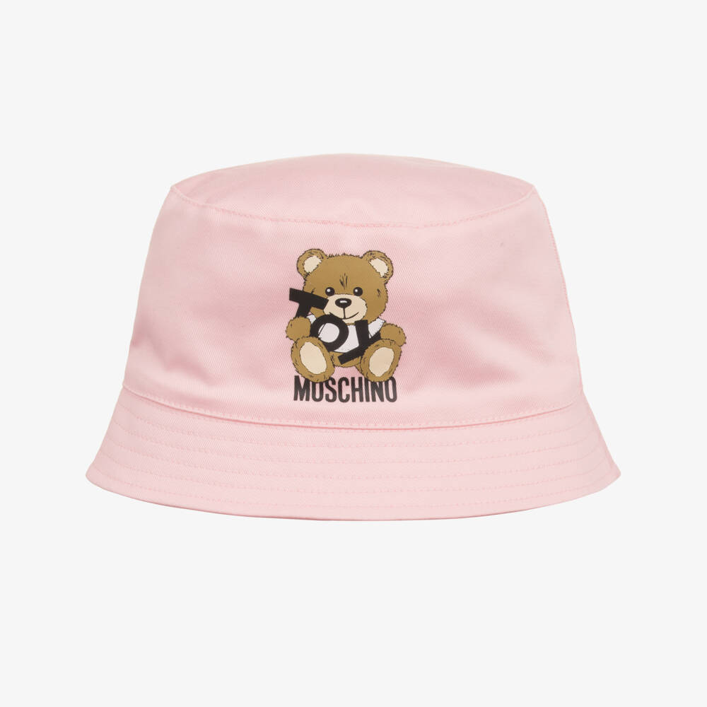 Moschino-Girls' Blush Teddy Gabardine Sun Hat | Childrensalon Outlet