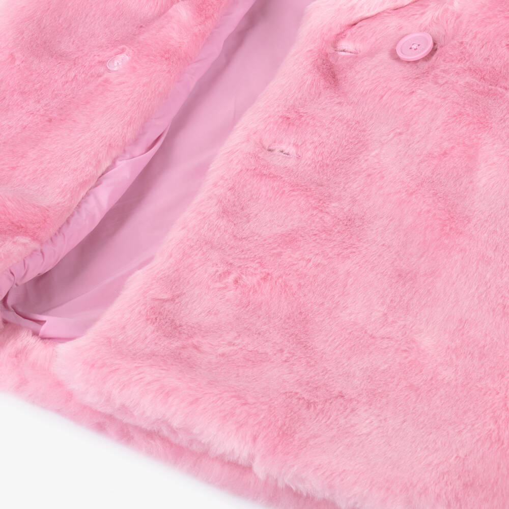 Moschino Kid-Teen-Girls Bright Pink Plush Jacket | Childrensalon Outlet