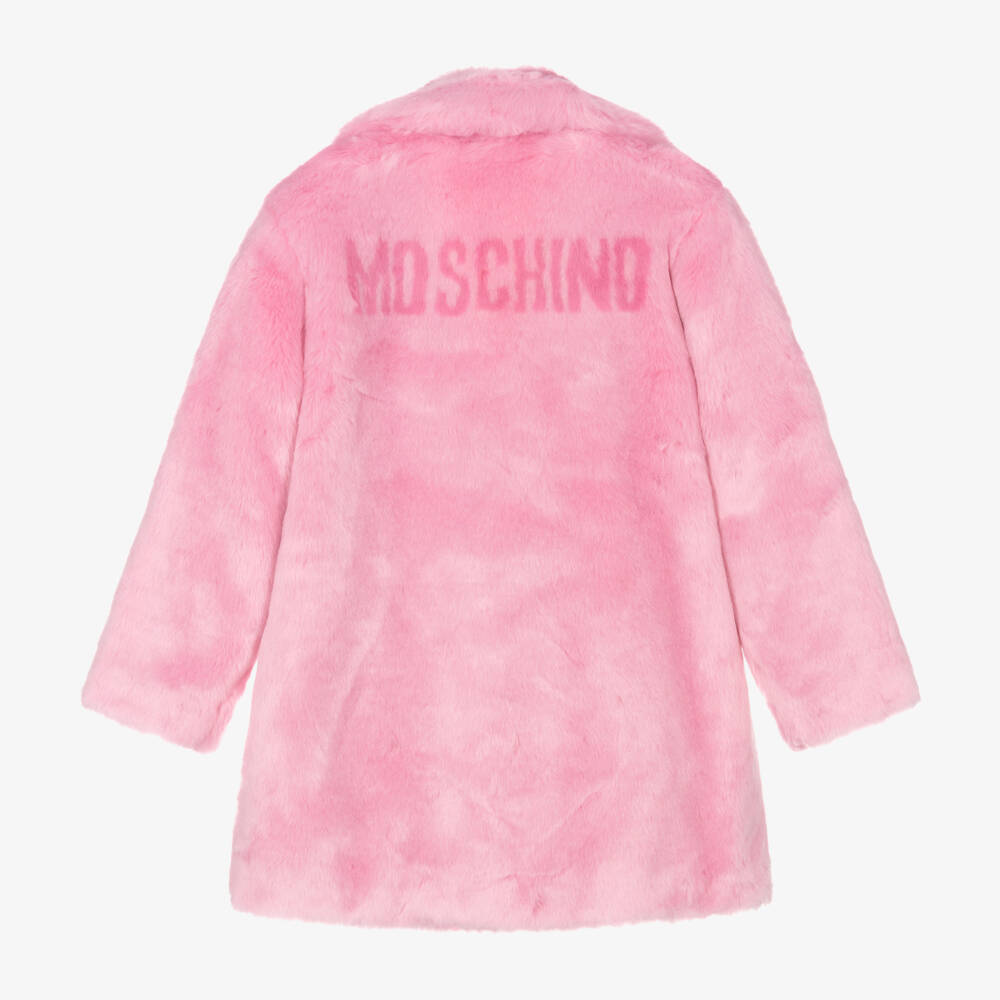 Moschino Kid-Teen-Girls Bright Pink Plush Jacket | Childrensalon Outlet