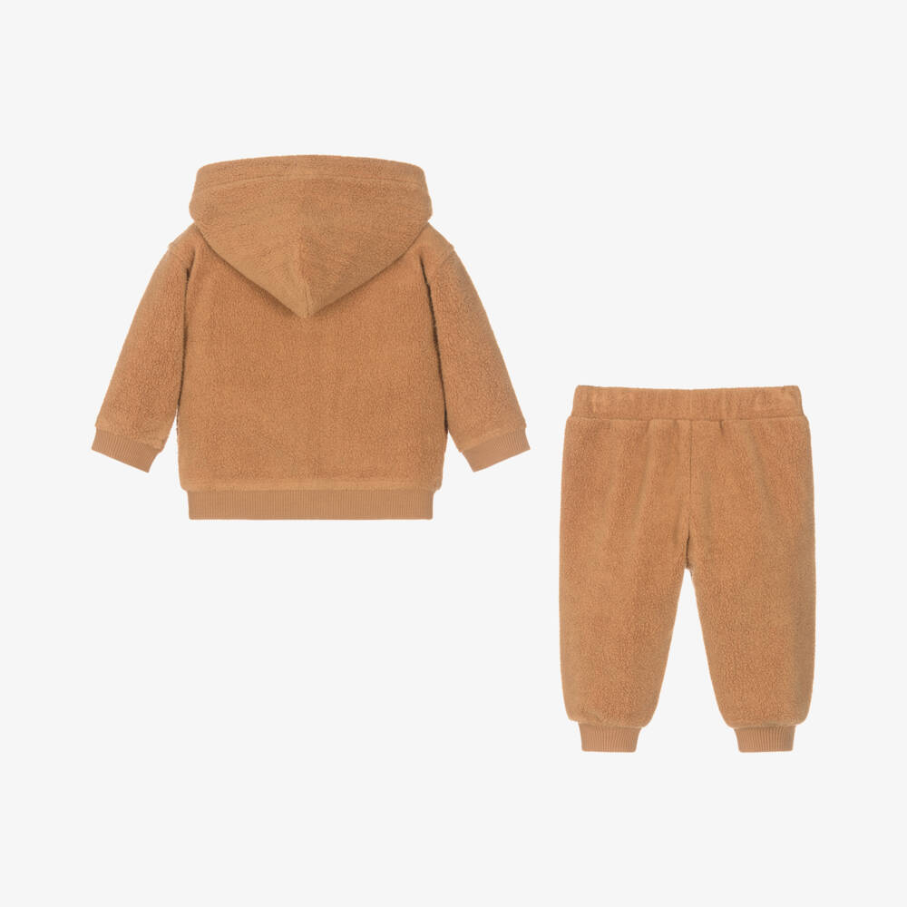 Moschino Baby-Girls Brown Fleece Teddy Set | Childrensalon Outlet