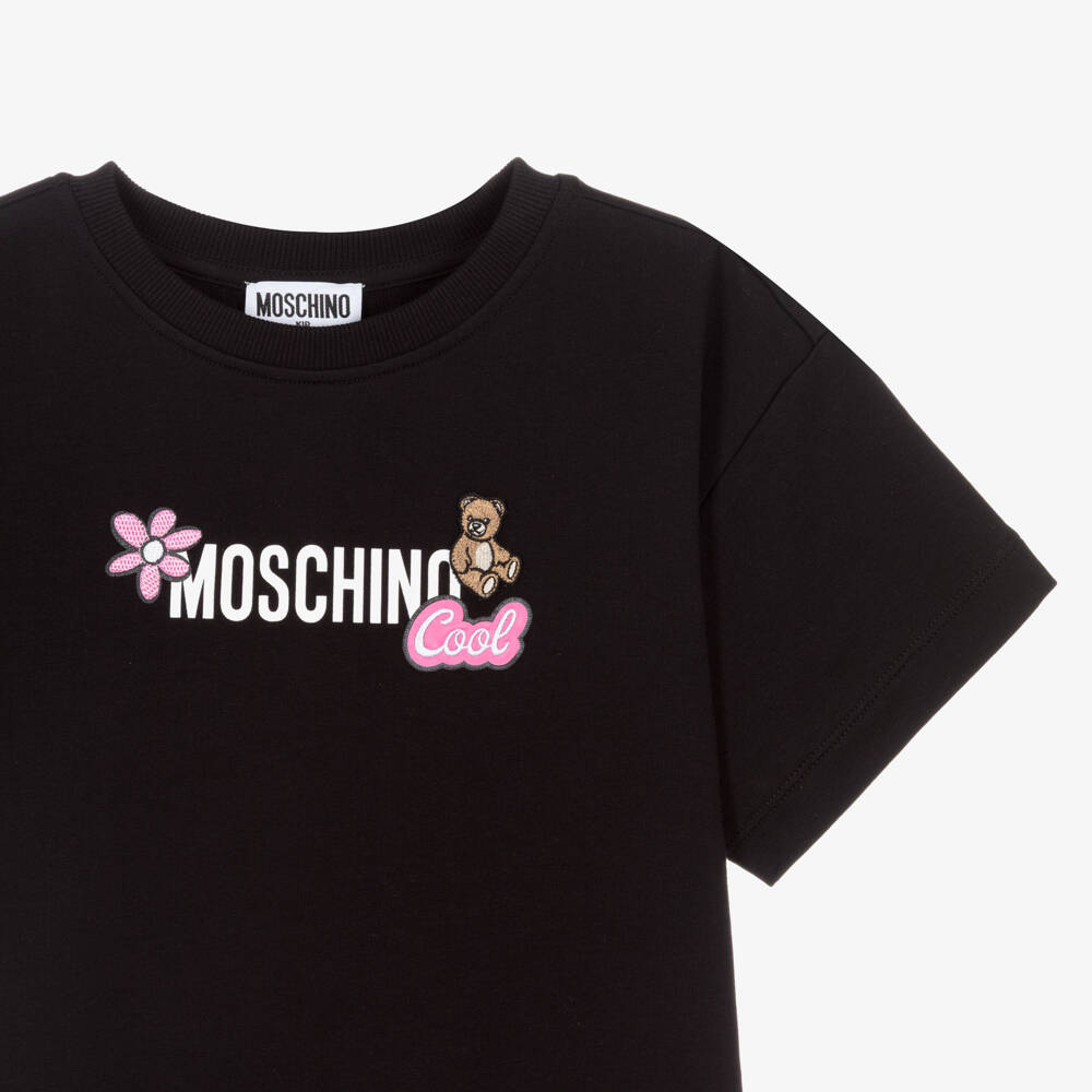 Moschino-Girls Charcoal Emblem Dress | Childrensalon Outlet