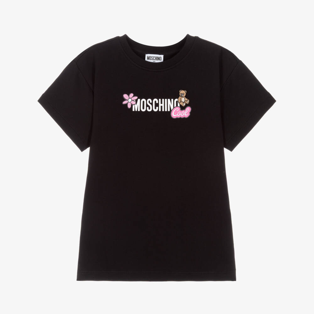 Moschino-Girls Charcoal Emblem Dress | Childrensalon Outlet