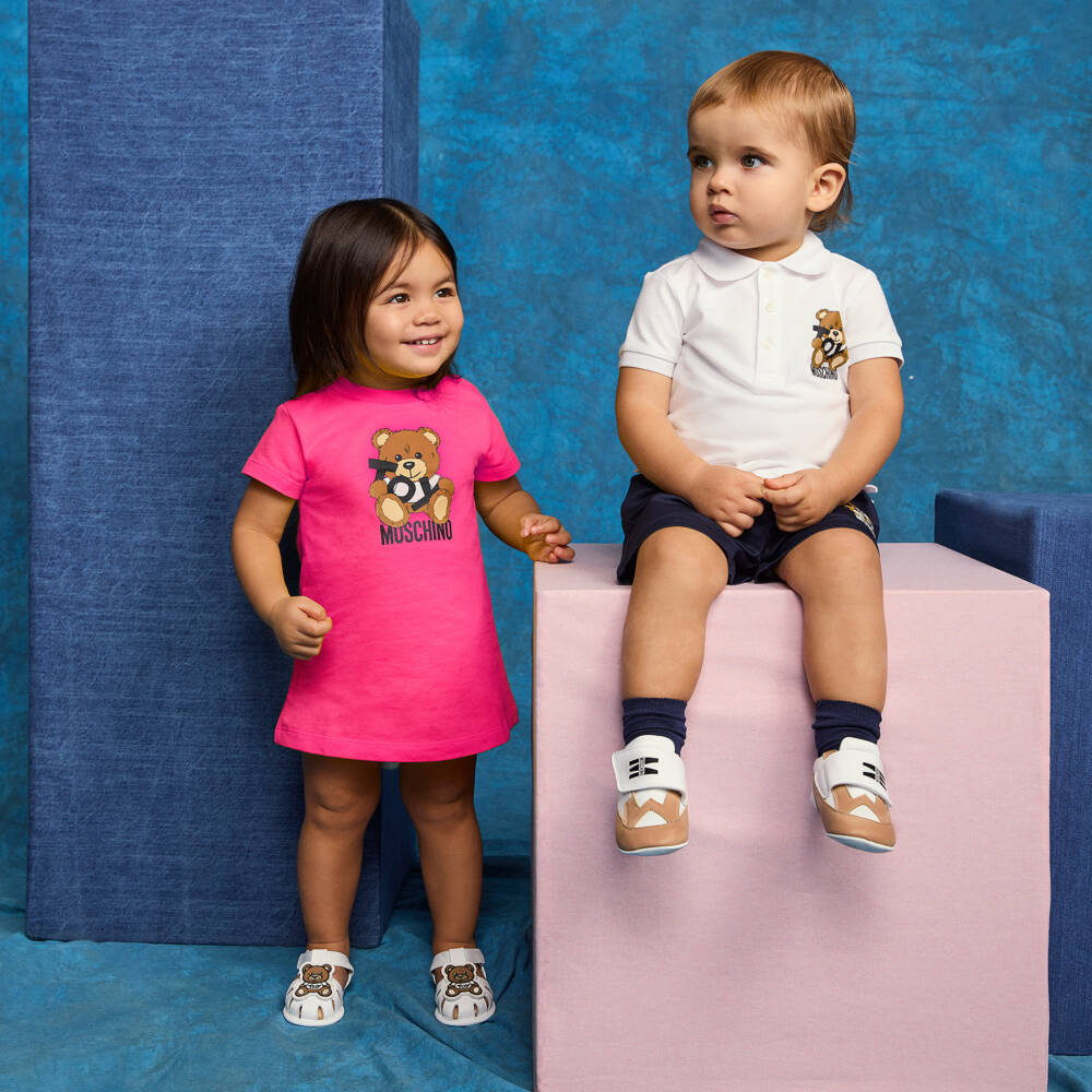 Moschino-Girls Cotton Candy Teddy Dress | Childrensalon Outlet