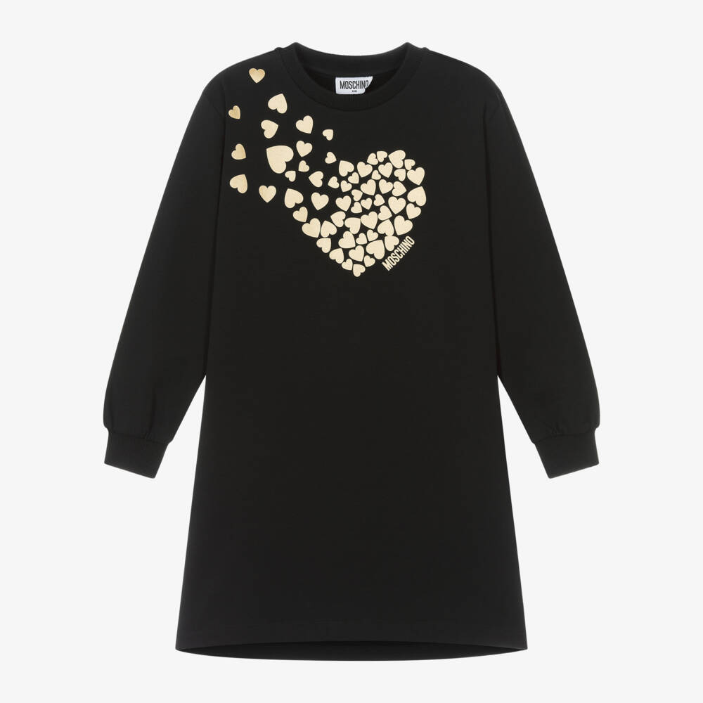 Moschino Kid-Teen-Girls Cotton Heart Print Dress | Childrensalon Outlet