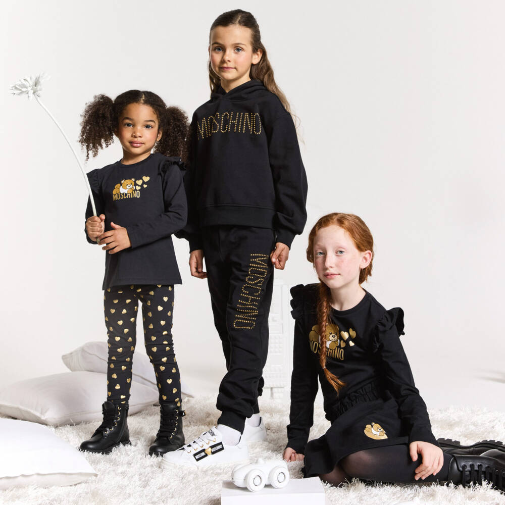 Moschino Kid-Teen-Girls Cotton Logo Studded Tracksuit | Childrensalon Outlet