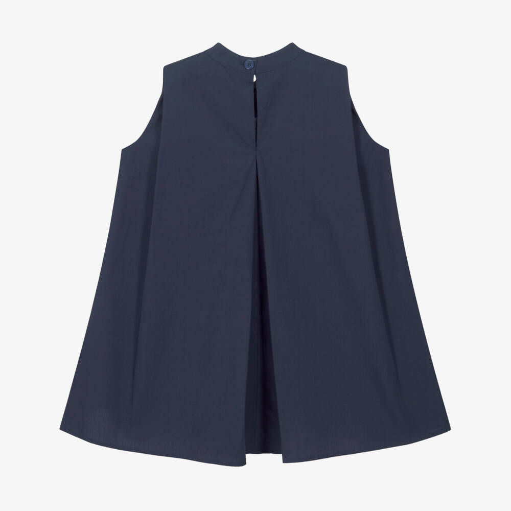 Moschino-Платье из хлопкового поплина синее для девочек | Childrensalon Outlet