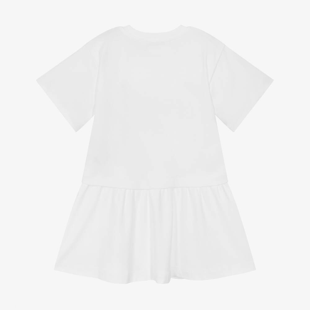 Moschino-Girls Cotton Tee Dress in White | Childrensalon Outlet