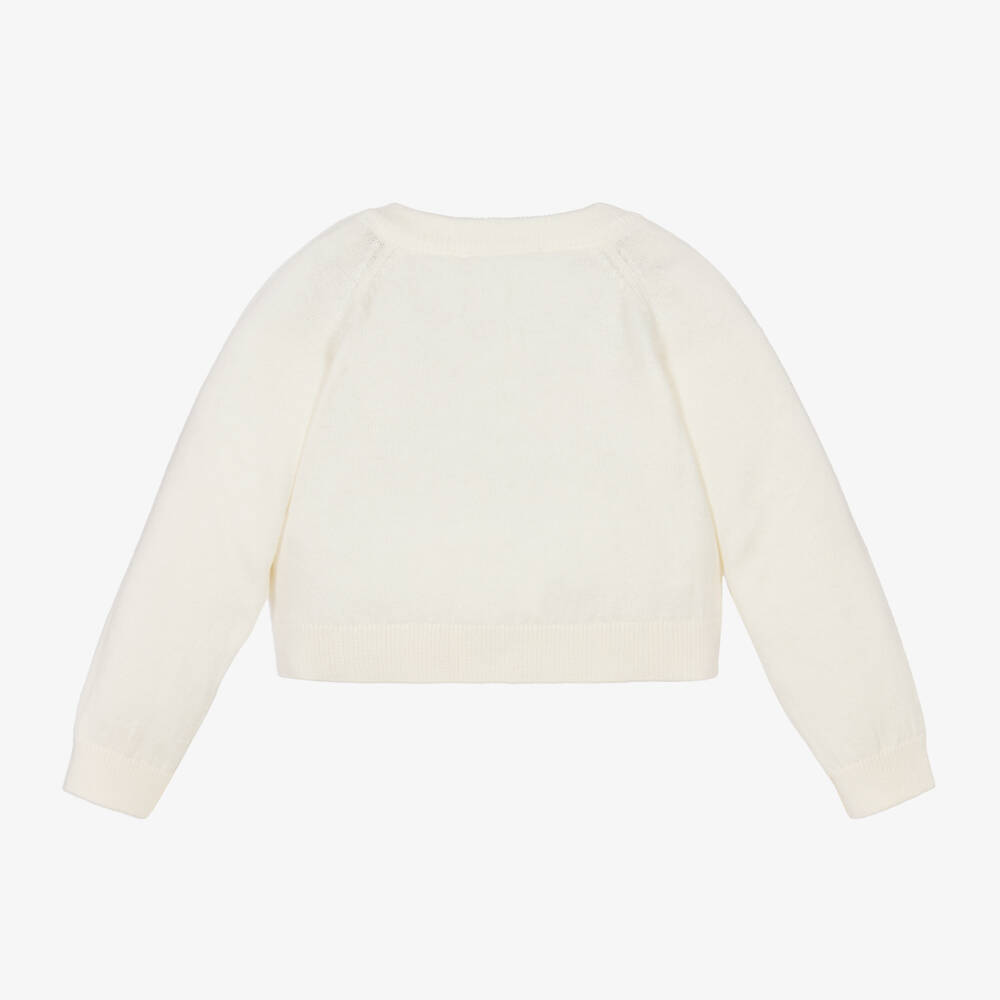 Moschino Baby-Girls Cream Wool Blend Cardigan | Childrensalon Outlet