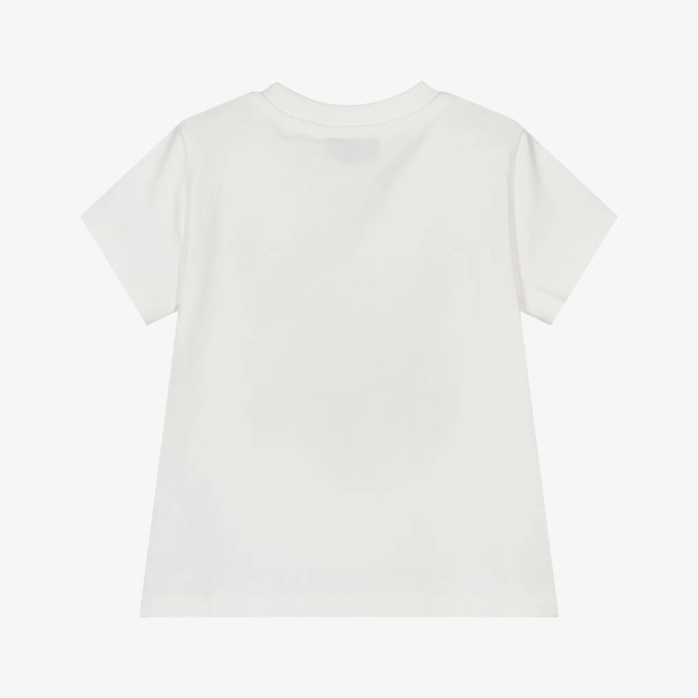 Moschino-Girls Creamy Bear Heart Tee | Childrensalon Outlet