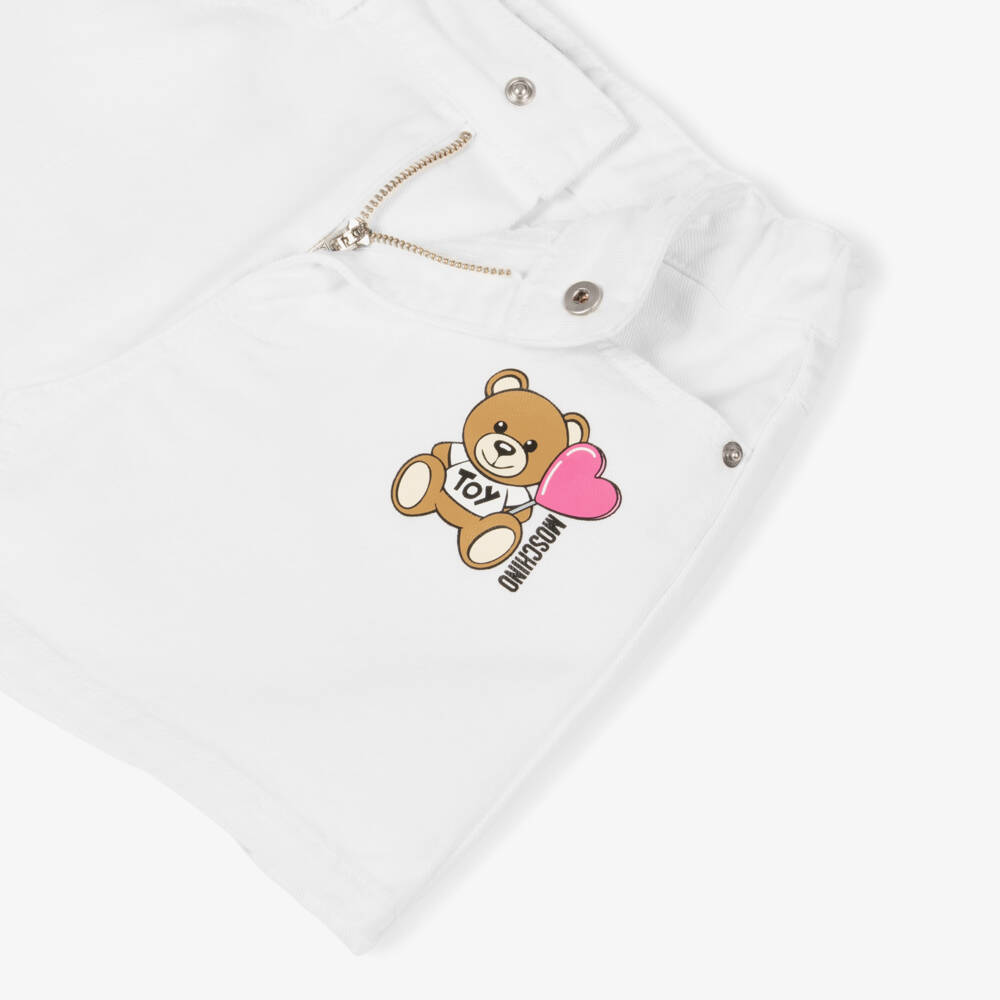 Moschino-تنورة جينز كريمية للبنات بقصة A | Childrensalon Outlet