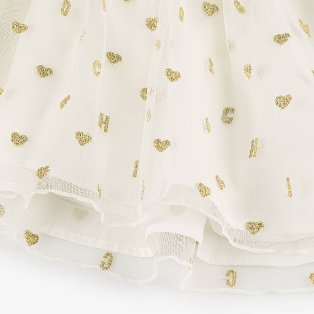 Moschino-Girls Creamy Heart Charm Ensemble | Childrensalon Outlet