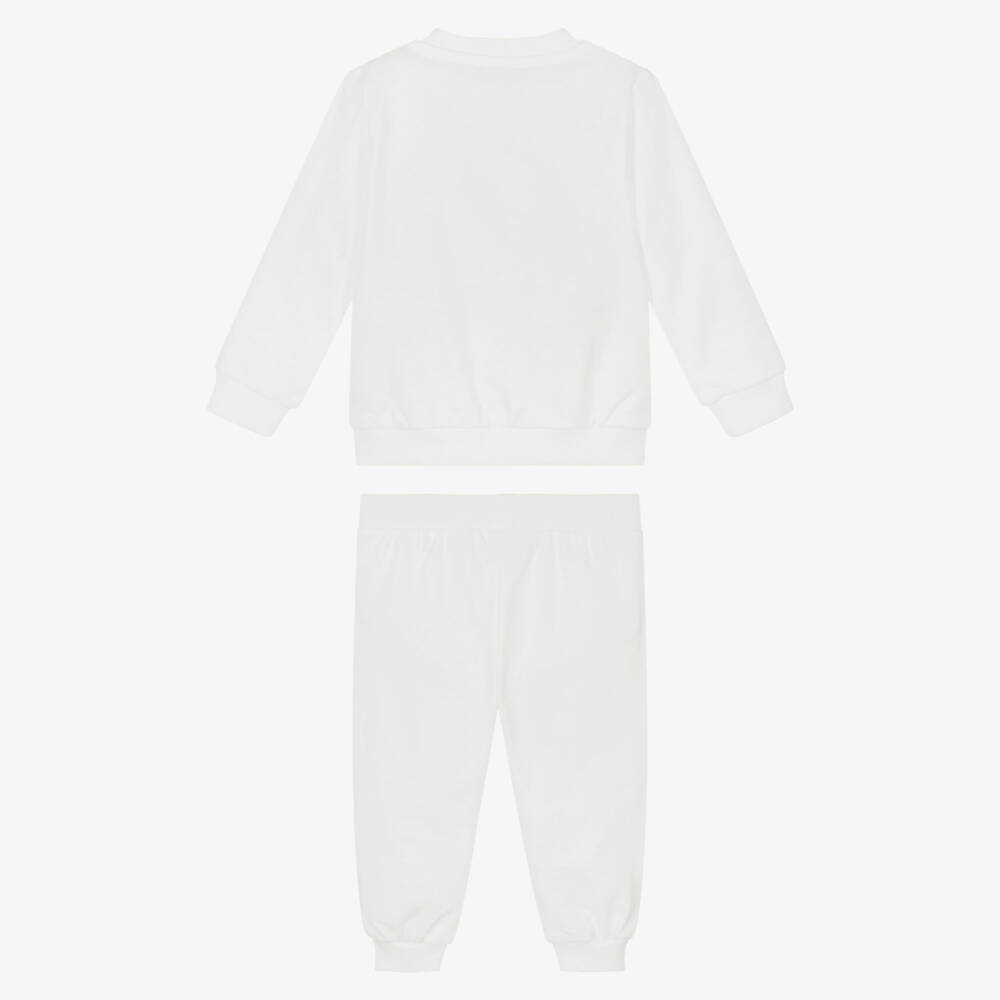 Moschino-Girls Creamy Rainbow Cotton Tracksuit | Childrensalon Outlet