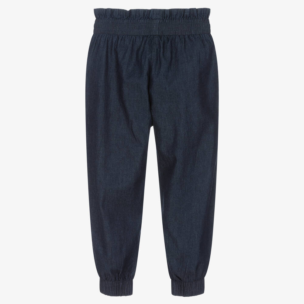 Moschino Кид-Тин-Синие брюки из шамбре для девочек | Childrensalon Outlet