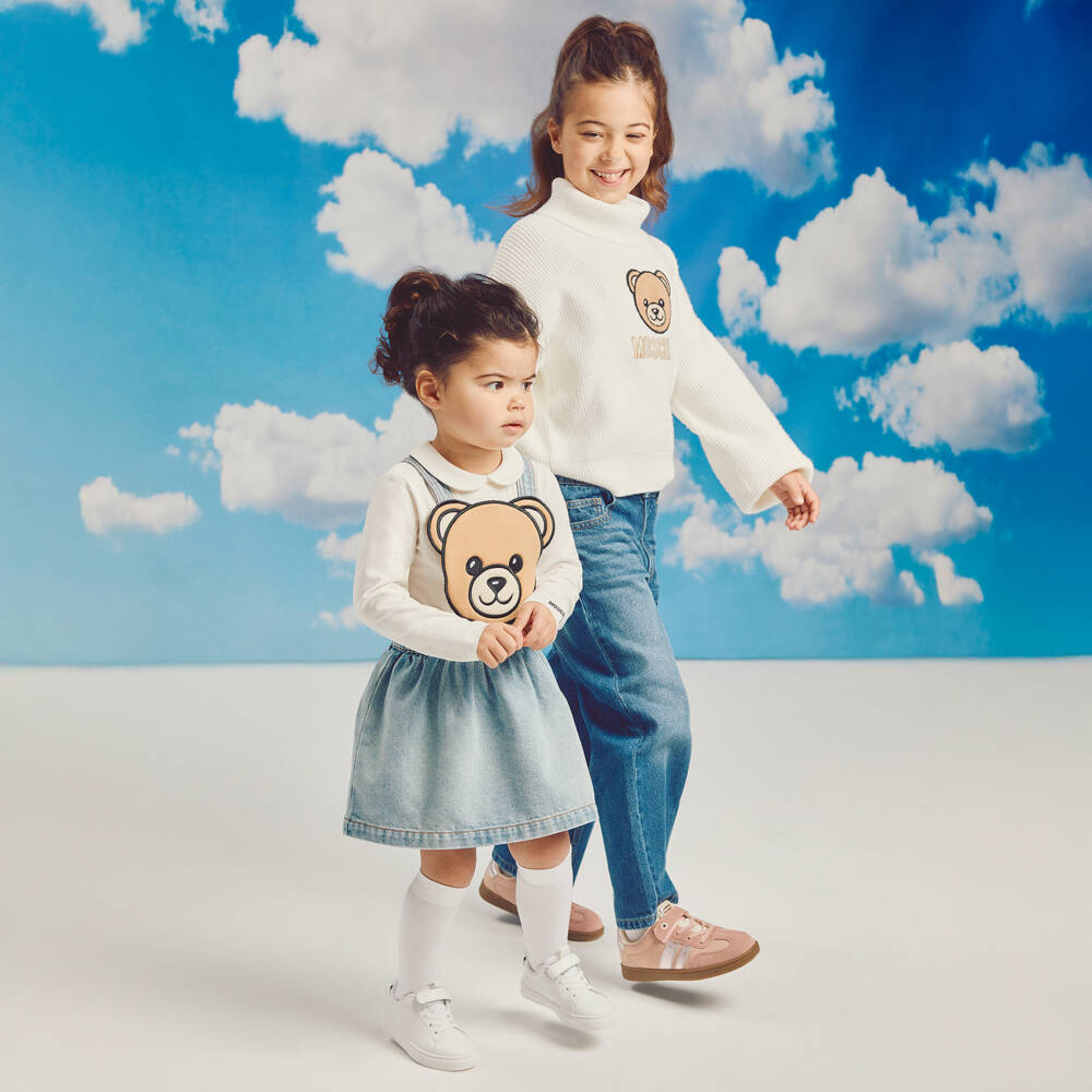 Moschino-بنطلون جينز واسع للبنات | Childrensalon Outlet