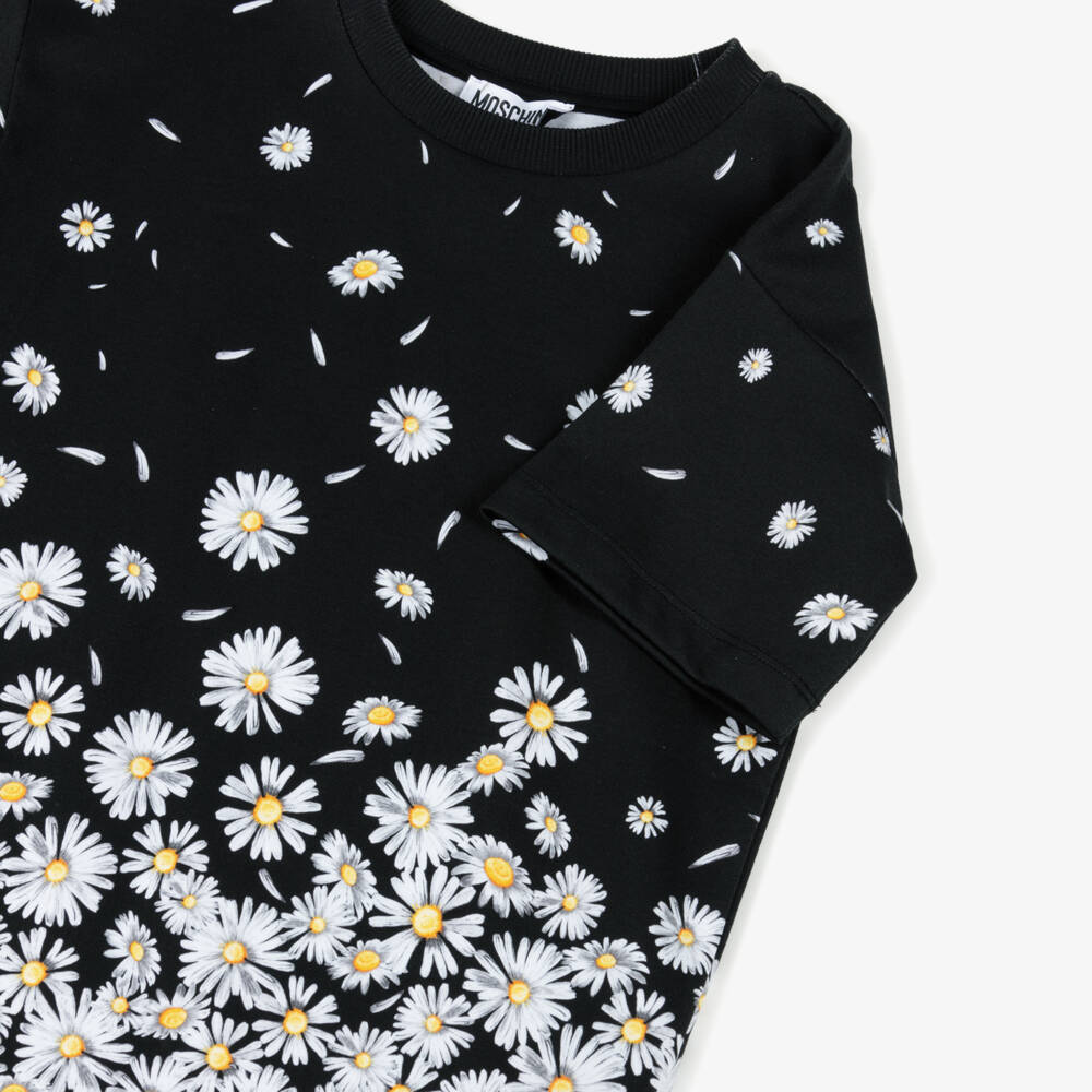 Moschino-Girls Ebony Floral Cotton Sundress | Childrensalon Outlet