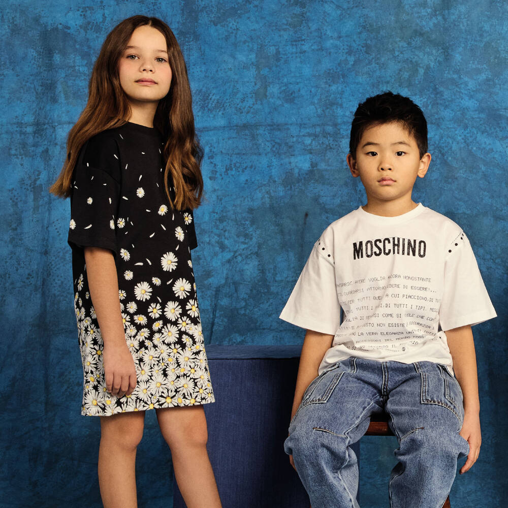 Moschino-Girls Ebony Floral Cotton Sundress | Childrensalon Outlet
