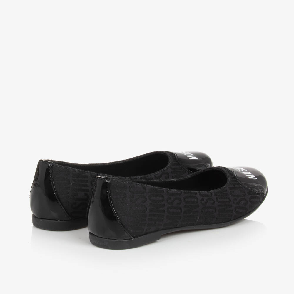 Moschino-Черные жаккардовые балетки для девочек | Childrensalon Outlet