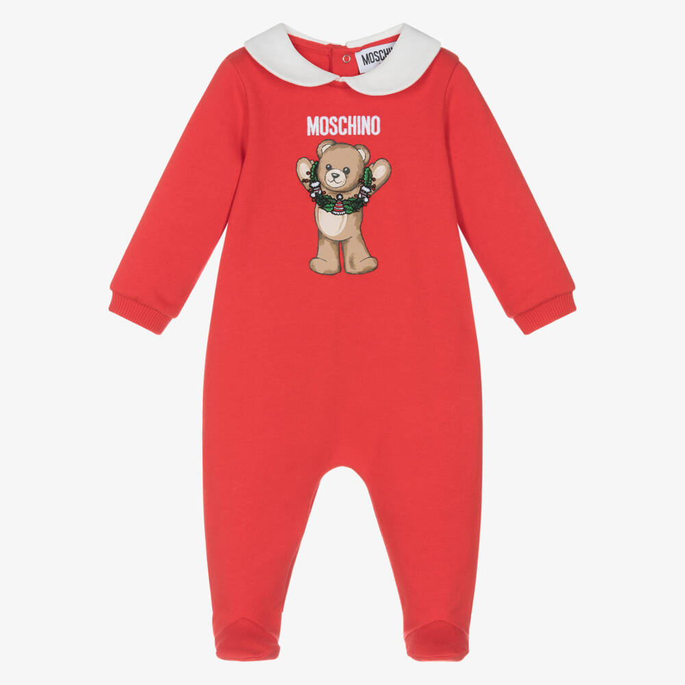 Moschino-Girls Festive Babygrow with Collar | Childrensalon Outlet